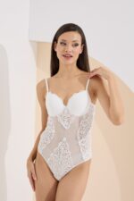 Ayarlanabilir Askılı Dantelli Desteksiz Bodysuit 4871