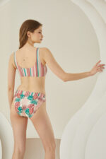 Renkli Soft Tropikal Halter Yaka Bikini Takımı 51645 - Görsel 2