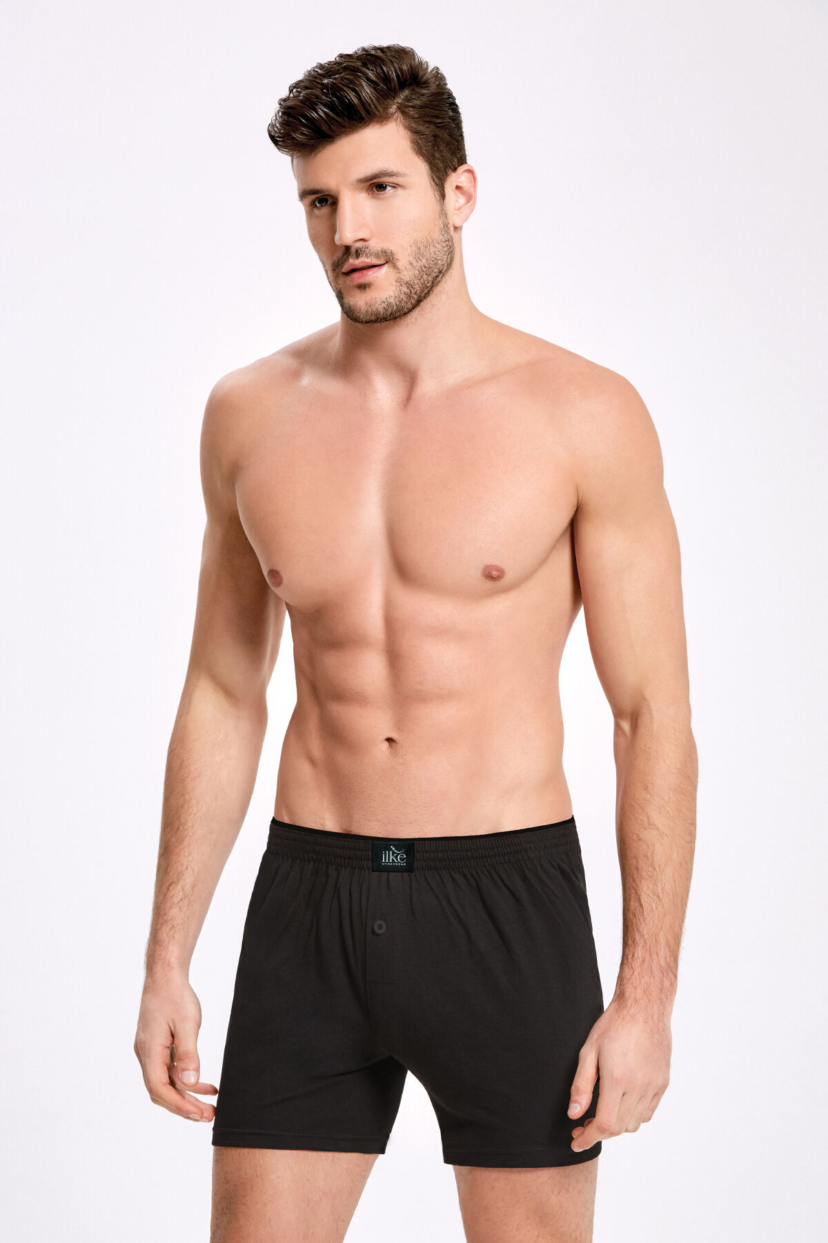 011-siyah %100 Pamuk Düz Renk Havlu Bel Boxer 011 - Görsel 1
