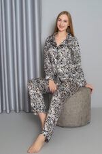 Kalpli Saten Pijama Takımı 3005