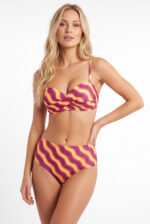 Renkli Straplez Yüksek Bel Bikini Takımı 51671